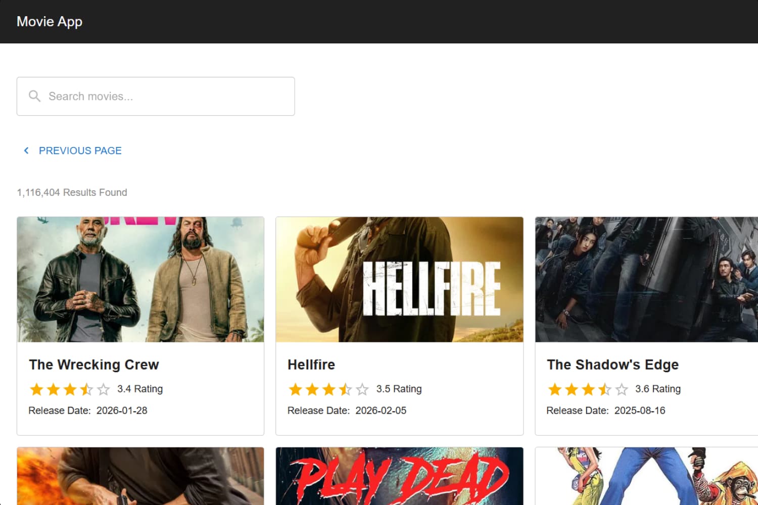 Movies Listing